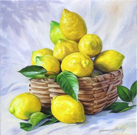 nature morte de fruits peinture à l'huile sur toile Lemon Pictures, Fruit Art Drawings, Still Life Fruit, Watercolor Fruit, Fruit Photography, Lemon Decor, Craft House, Fruit Illustration, Fruit Painting