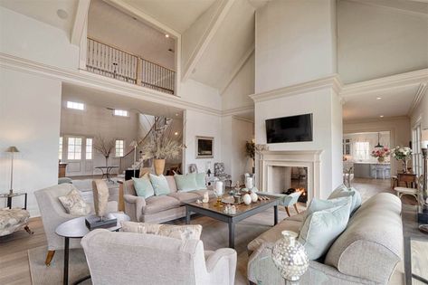 A French Country Home Limestone Fireplace - Happy Haute Home Double Sided Fireplace Living Room, Wide Plank White Oak Floors, Delta House, Fireplace Bookshelves, Spiral Staircases, Limestone Fireplace, Shiplap Fireplace, Small Fireplace, Double Sided Fireplace