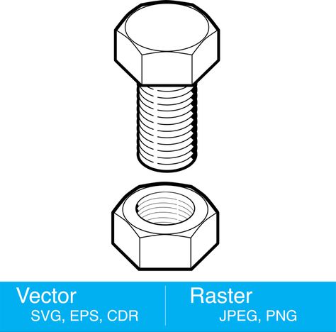 Nut And Bolt Tattoo, Bolt Tattoo, Technical Illustration, Nut Bolt, Sketch Books, Silhouette Portrait, Drawings Simple, Nuts And Bolts, Digital Graphics