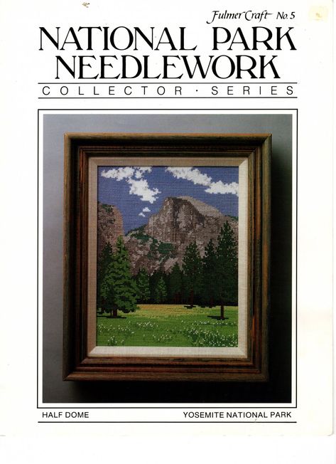 National+Park+Needlework+Yosemite+National+Park+Cross+Stitch+Pattern+Fulmer+Craft+No+5 Bryce National Park, Half Dome Yosemite, Cross Stitch Books, Golden Gate Park, National Parks Usa, Stitch Book, Pink Houses, Us National Parks, Yosemite National