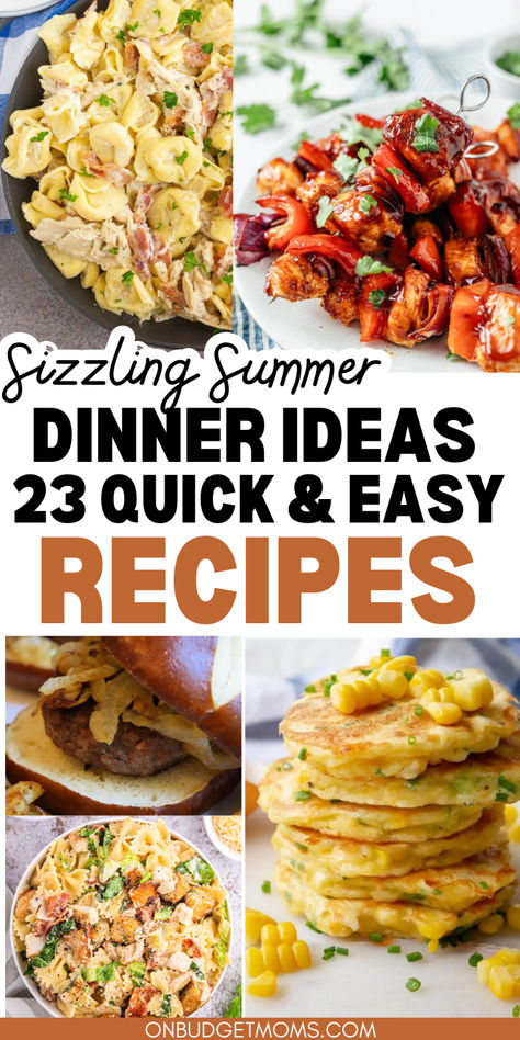 Grab these easy summer dinner ideas for those looking for some quick summer recipe ideas for those hot summer nights. Start meal planning now! Healthy Summer Family Dinners, Easy Hot Weather Dinner Ideas, Fun Saturday Night Dinner Ideas, Easy Summer Dinners For Kids, Summer Time Dinner Ideas, Hot Day Dinner Ideas, Light Meals For Dinner, Hot Weather Dinner Ideas, Hot Day Dinners