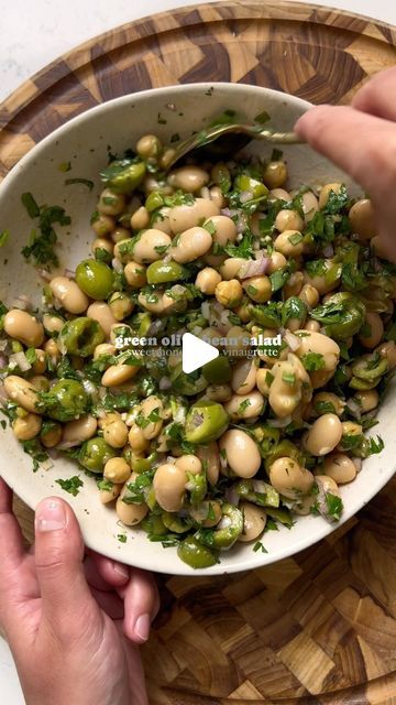 Yasmeen Ali on Instagram: "This green olive bean salad is living rent-free in my fridge! As always, recipe for this bean salad is on the blog and linked in bio. And yeah, this is a riff off my marinated bean salad that I shared a few months back. 💚" Marinated Bean Salad, Sweetcorn Salad, Salad Tiktok, Tenderstem Broccoli, Dijon Vinaigrette, Olive Recipes, Warm Salad, Sunday Meal Prep, Eat Salad