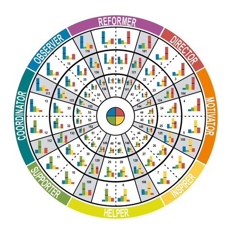 Insights Discovery 72-Type Wheel Workplace Team Building, Leadership Types, Personality Types Chart, Face A Team, Insights Discovery, Disc Assessment, Team Building Ideas, Types Of Psychology, Jungian Psychology