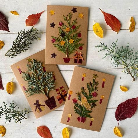 Waldorf Christmas Cards, Christmas Cards For Family, Christmas Card Tutorials, Botanical Christmas, Love Crafts, Hygge Christmas, Christmas Play, Christmas Card Crafts, Xmas Diy