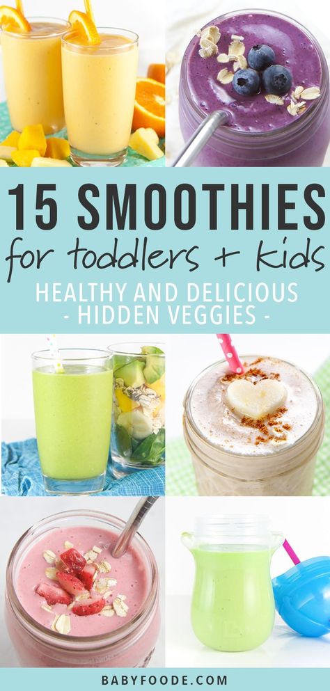 Smoothies For Toddlers, Kid Friendly Smoothies, Diets For Picky Eaters, Baby Smoothies, Diet Smoothies, More Fruits And Vegetables, Toddler Smoothies, Kid Friendly Recipes, Smoothie Recipes For Kids