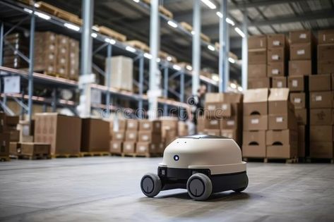 Autonomous robot delivery in warehouses. Smart industry concept. Generative AI illustration royalty free stock photography Autonomous Robots, Warehouse Logistics, Stock Photography Free, Stock Photography, Stock Illustration, Royalty, Royalty Free, Photography