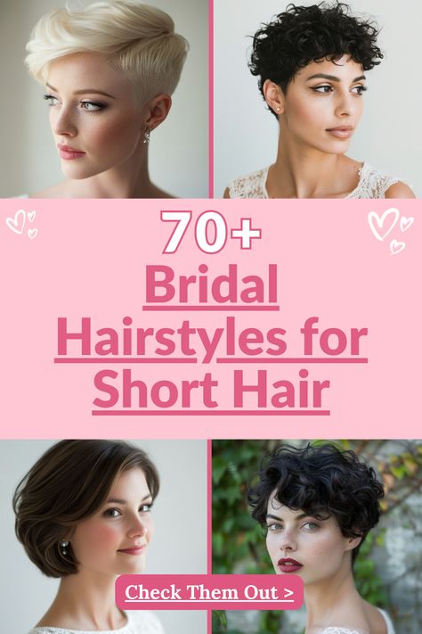 70+ Short Bridal Hairstyles Short Haïr Style For Wedding, Short Hair Bride Hairstyles With Veil, Bridal Hair Short Bob, Short Hair Fancy Hairstyles, Bridal Hair Short, Short Hair Bridal Hairstyles, Wedding Hairstyles Short Hair, Short Bridal Hairstyles, 70 Wedding