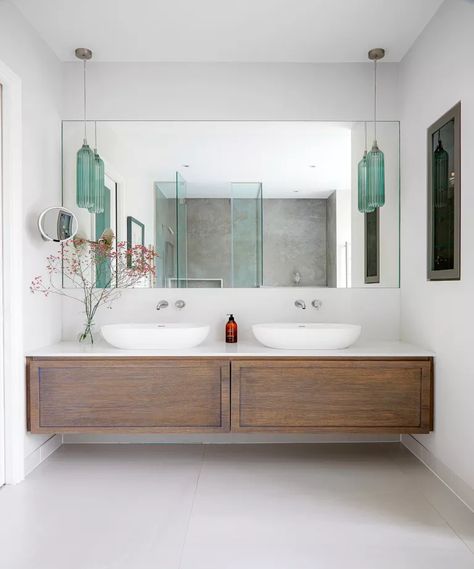 Bathroom Vanity Pendant Lighting, Pendant Light Bathroom, Pendant Lighting Ideas, Feng Shui Mirrors, His And Hers Bathroom, Interior Design Principles, London Family, Victorian Townhouse, Bathroom Pendant