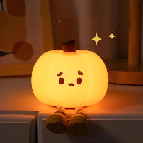 Light up your Halloween nights with these cute and safe Pumpkin Night Lights! 🎃✨ Made of soft silicone, these decorations are perfect for adding a festive touch to your home. #HalloweenDecor #NightLights #PumpkinLights #HomeDecor #LEDLamp 🧡  #NightLight #Halloween #eBay #Pumpkin #NightLights Halloween Baby Gift, Pumpkin Lamp, Pumpkin Night, Pumpkin Lights, Small Pumpkins, Battery Lights, Touch Lamp, Fan Lamp, Cute Pumpkin