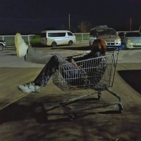 People In Shopping Carts, Person In Shopping Cart, Grocery Cart Photoshoot, Shopping Trolley Aesthetic, Bob Sheldon, Shoping Cart, Cursed Art, Grocery Trolley, Supermarket Trolley