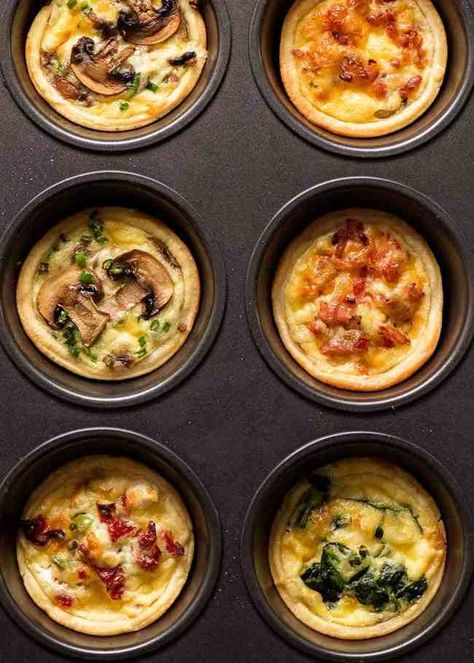 Mini Omelets, Mini Frittatas, Mini Quiche Recipes, Keto Quiche, Mini Frittata, Muffin Tin Recipes, Mini Quiche, Frittata Recipes, Crustless Quiche