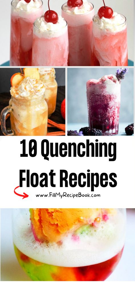 Ice Cream Floats Recipes, Soda Floats Bar, Boozy Ice Cream Floats, Ice Cream Soda Recipe, Soda Floats Recipes, Float Bar Ice Cream, Float Drink Ideas, Ice Cream Drinks Nonalcoholic, Cream Soda Float