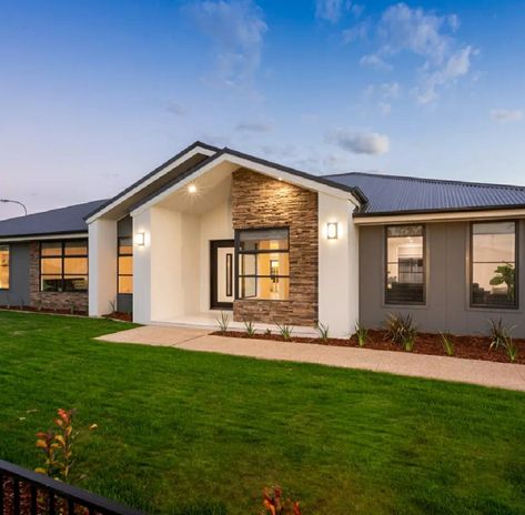 Render Brick House, Render And Brick Exterior, House Exterior Colors Schemes Grey, Grey Exterior House Colors With Brick, Brick And Colorbond House, Exterior Render Colours, Brick Colours Australia, House Exterior Colors Schemes, Grey Exterior House Colors