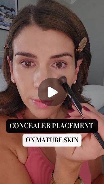 Kate | Makeup Tips on Instagram: "Concealer placement is so hugely important, especially when it comes to mature skin. Women with "sophisticated skin" can absolutely still wear concealer, we just have to be a bit more strategic. 😉

Let me know if you want to see a more in-depth video on this topic! I'm thinking of posting longer content so that we can really dive into "makeup struggles!" Let me know your thoughts! 💛

I'm using the corrector from @caliray and the Face Flex Concealer from @sarah.creal 
The brush is the N14 from @thebkbeauty" Concealer Placement, Contour And Concealer, Concealer Application, Concealer Tips, Kate Makeup, 40 Makeup, Apply Makeup, Makeup Tutorials, How To Apply Makeup