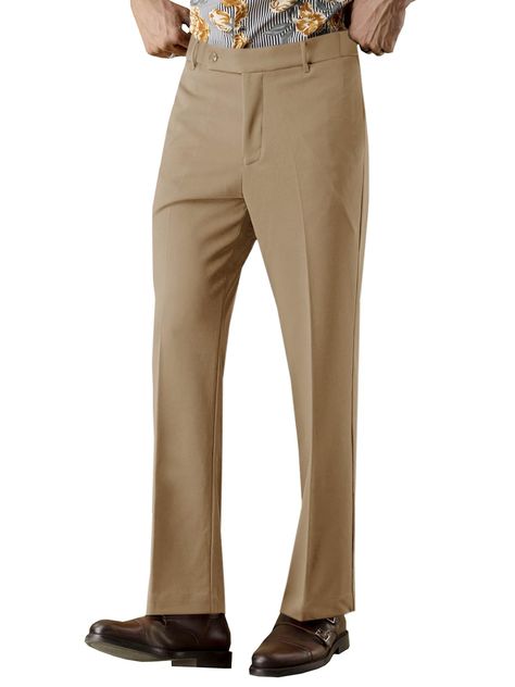 PRICES MAY VARY. High Quality Material: Soft and lightweight fabric, these men's bell bottom pants offer exceptional comfort and fashion. And this fabric is stretchy and breathable, wearing it all day with no stress. Flared Feature: Mens bell bottom pants, 70s disco outfits for men, zipper and button closure, solid color, high waist, disco pants, vintage pants, flared pants, casual joggers for men, relaxed fit pants. These stylish flared pants for men have two utility pockets. Application Occasi Mens Bell Bottom Pants, Bell Bottom Pants Outfit Men, Bootcut Pants Outfit Men, Relaxed Fit Trouser Men, Men’s Bell Bottoms, Bootcut Pants Outfit, 60s Pants, 1970s Mens Fashion, 70s Disco Outfit