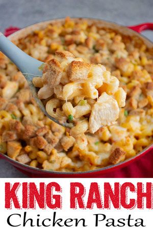 This king ranch chicken pasta is a whole meal in one!! #chicken #pasta #kingranch King Ranch Chicken Pasta, Knorr Pasta Sides, Ranch Chicken Pasta, Meals To Make With Chicken, King Ranch Chicken, Pasta Casserole Recipes, Chicken Ranch Pasta, Ranch Chicken Recipes, Pasta Sides