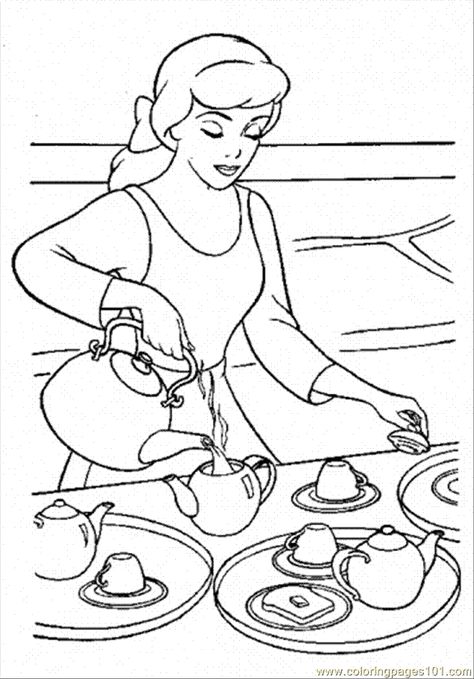 girlmaking tea Coloring Pages Ballerina Coloring, Cinderella Coloring Pages, Ballerina Coloring Pages, Pop Art Coloring Pages, Story Books Illustrations, Birthday Coloring Pages, Cinderella Birthday, Kids Coloring Book, Color Therapy App