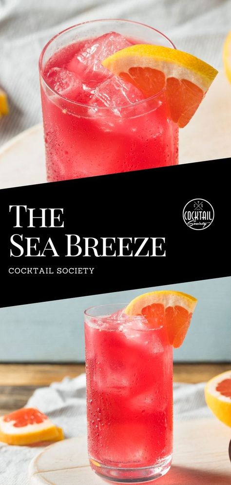 The Sea Breeze cocktail is one of the most iconic drinks from the 90s. But on taking a closer look, you realize the drink based on Vodka and cranberry juice is most likely a lot older. #SeaBreeze #SeaBreezeCocktail #CranberryCocktail #Cocktail #Cocktailrecipe #Vodka #VodkaCocktail #BestCocktails Vodka And Cranberry Juice, Seabreeze Cocktail, Sea Breeze Cocktail, Cranberry Cocktail Recipe, Cranberry Juice And Vodka, Grapefruit Vodka, Mimosa Recipe, Moonshine Recipes, Cranberry Cocktail