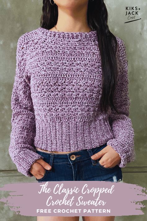 Cropped Crochet Sweater, Crochet Sweater Vest, Crochet Sweater Free, Crochet Jumper, Crochet Sweater Pattern Free, Crochet Ladies Tops, Crochet Tops Free Patterns, Crochet Cardigan Pattern, Crochet Top Pattern