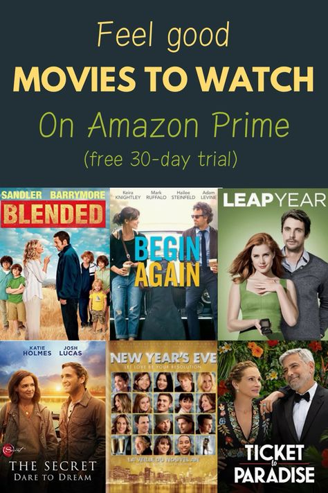 The best movies to watch to feel good Prime Movies To Watch List, Feel Good Movies To Watch, Amazon Prime Movies To Watch, Feel Good Movies, Best Chick Flicks, Movies On Amazon Prime, Movie Challenge, Free Amazon Prime, Amazon Prime Movies