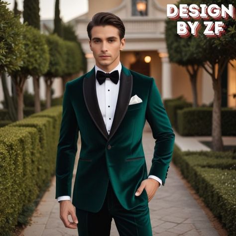 Mens Green Velvet Blazer Outfit, Green Velvet Suit Men, Emerald Green Groomsmen Attire, Velvet Suit For Men, Green Tuxedo Wedding, Velvet Suit Men, Green Velvet Tuxedo, Green Velvet Suit, Velvet Blazer Outfit