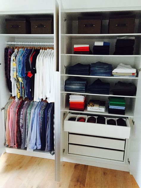 Male Wardrobe Organisation, Wardrobe Cabinet Bedroom, Wardrobe Organisation, Wardrobe Cabinets, Fashion Organization, Wardrobe Closet, Studio Apartment, Closet, Apartment