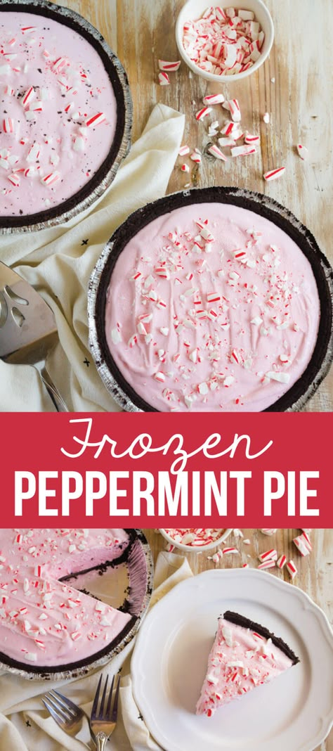 Peppermint Desserts, Peppermint Pie, Pie Christmas, Peppermint Dessert, Peppermint Ice Cream, Dessert Pie, Christmas Peppermint, Christmas Pie, Frozen Christmas