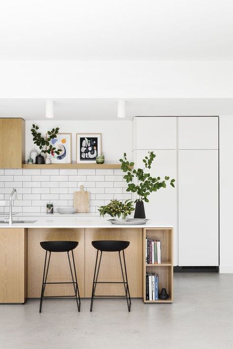 Bloomfield Road. white and wood palette. Modern design for kitchen Scandinavian Kitchens, Scandinavian Kitchen Design, Custom Kitchens Design, Nordic Kitchen, Scandinavian Kitchen, Minimalist Kitchen, Custom Kitchen, Kitchen Style, 인테리어 디자인