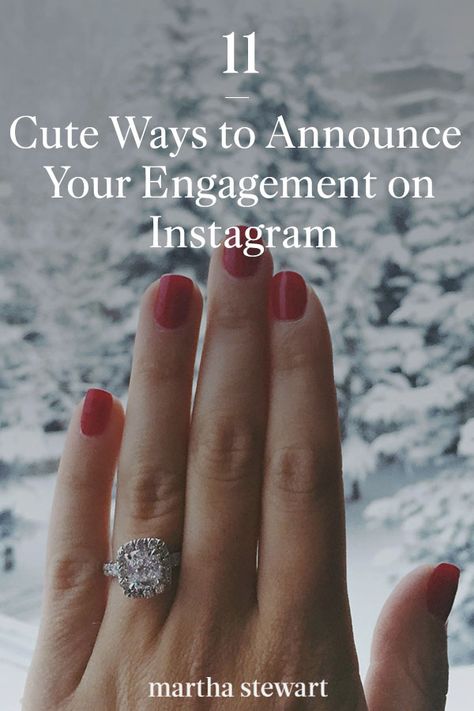 These are our favorite ways to announce your engagement on Instagram with these cute and memorable ideas. See these engagement announcement ideas along with other engagement ideas. #weddingideas #wedding #marthstewartwedding #weddingplanning #weddingchecklist He Put A Ring On It Engagement, How To Take Picture Of Engagement Ring, Engagement Announcement Quotes Words, How To Take Ring Pictures, Instagram Proposal Announcement, He Put A Ring On It, Fun Engagement Announcement, Announcing Engagement To Family, Creative Engagement Announcement Quotes