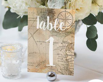 Telegram Invitations, Map Table, Numbers Template, Travel Party Theme, Printable Table Numbers, Wedding Ceremony Signs, Number Templates, String Lights Wedding, Travel Theme Wedding