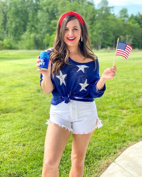 Fourth of July Outfit Ideas July 4th Outfits Women Summer, Fourth Of July Outfits For Women Classy, Fourth Of July Outfits For Women, 4th Of July Outfits For Women, Barbeque Outfit, Festival Outfit Rain, Festive Outfits Christmas, July 4th Outfits, Casual Date Night Outfit Summer