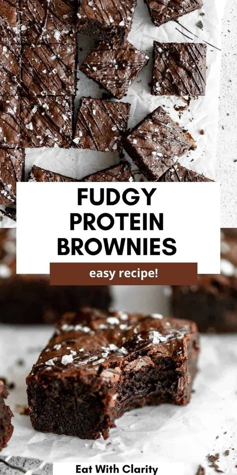 Fudgy Protein Brownies Fudgy Protein Brownies, Healthy Protein Brownie Recipe, Mug Protein Brownie, Protein Banana Brownies, Healthy Homemade Brownies, Chocolate Protein Brownies, Vegan Protein Brownies, Easy Protein Cookies, High Protein Low Carb Desserts