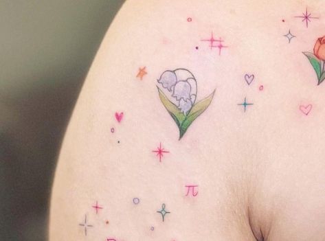 Colored Tattoos, Lily Of The Valley Tattoo, Aa Tattoos, Valley Tattoo, Slayer Tattoo, Pretty Tattoo, Tattoo Thoughts, Cute Tats, Sweet Tattoos