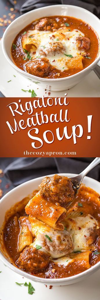 Recipe Pasta, Meatball Soup, Savory Soups, Soup And Stew, Soups Stews, Soup And Sandwich, Easy Soups, Easy Soup Recipes, Rigatoni