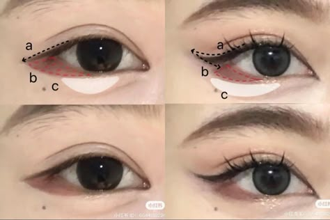 Subtle Gyaru Makeup, Triple Eyelid, Hime Gyaru Makeup, Doyuin Makeup, Eye Tutorial Makeup, Coquette Gyaru, Princess Hairstyle, Futuristic Makeup, Makeup Douyin