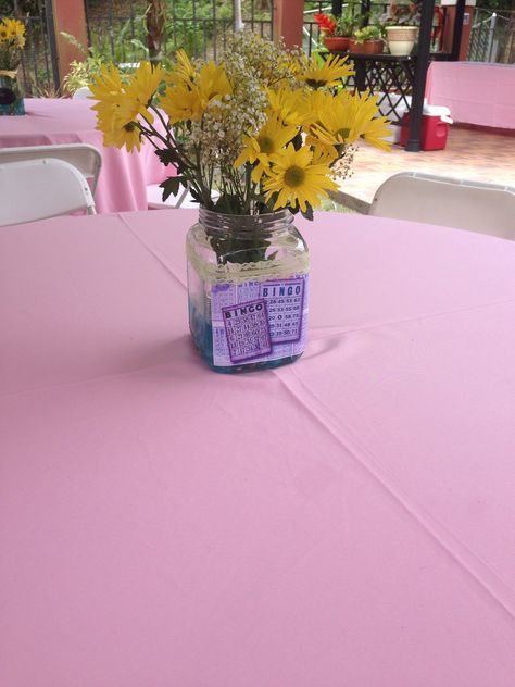 Bingo decoration/ Table Bingo Party Decorations, Diy Bingo, Board Game Wedding, Surprise 50th, Bingo Party, 75th Birthday Parties, Game Wedding, 75th Birthday, Wedding Games