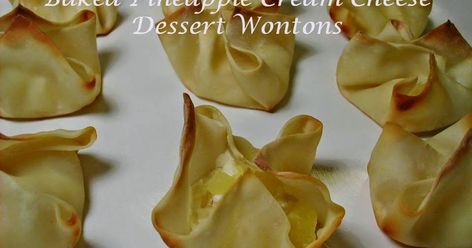 Pineapple Cream Cheese Dessert, Wonton Wrapper Dessert, Dessert Wontons, Wonton Wrapper Recipes Appetizers, Wrapper Recipes, Fried Pork Chop Recipes, Pineapple Cream Cheese, Wonton Wrapper Recipes, Cream Cheese Wontons