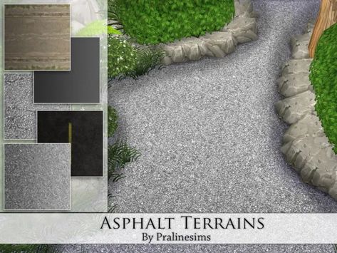 Asphalt Terrains - The Sims 4 Catalog Pralinesims Sims 4, Living Room Sims 4, Die Sims 4, Play Sims 4, Muebles Sims 4 Cc, Sims 4 House Building, Free Sims 4, Garden Floor, Sims 4 Expansions