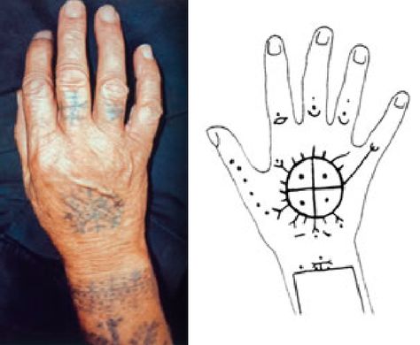 (left) Bosnian woman’s hand tattoos, 2000. Photograph © Michael Laukien. (right) Arab woman's hand tattoo from Iraq, ca. 1930. Iraq Tattoo, Bosnian Tattoo, History Of Tattoos, Africa Tattoos, History Tattoos, The Vanishing, Arab Women, Hand Tattoo, Get A Tattoo