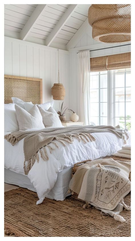 Elevate your coastal retreat with boho vibes! Discover dreamy boho coastal bedroom ideas for a serene seaside sanctuary. Coastal Bedrooms Master, Boho Coastal Bedroom, Bedroom Sitting Area, Coastal Bedroom Ideas, Bedroom Sitting, Driftwood Mirror, Coastal Bedroom Decorating, Bedroom Bliss, Sanctuary Bedroom