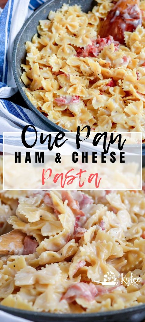 Creamy Ham Pasta, Ham Pasta Recipes, Ready Recipes, Ham And Cheese Pasta, Pan Pasta, Ham Pasta, Pasta Cheese, Ham Dinner, Pasta Plate