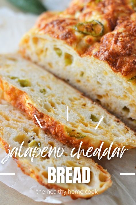 Jalapeno Cheddar Artisan Bread - The Healthy Home Cook Bread Dutch Oven Recipes, Cheese Bread Dutch Oven, Dutch Oven Recipes Healthy, Cheddar Artisan Bread, Cheddar Cheese Bread Recipe, Jalapeno Cheddar Bread, Cheddar Bread Recipe, Jalapeno Cheese Bread, Cheddar Bread