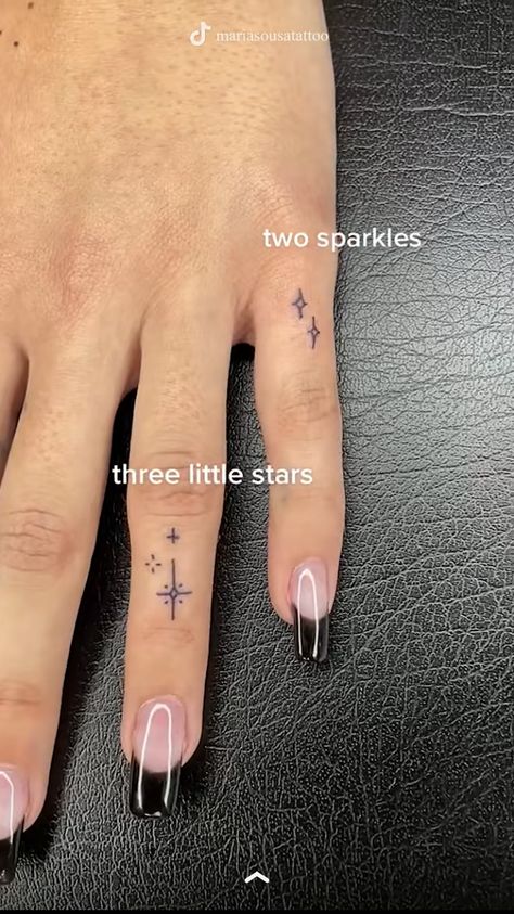 Tiny Hand Tats, Fine Line Tattoo On Hand, Gold Star Tattoo, Cute Tattoo Placements, Constellation Finger Tattoo, Waistband Tattoo, Arm Tattoos Simple, Tattoo Ideas For Men Symbols, Girly Finger Tattoos