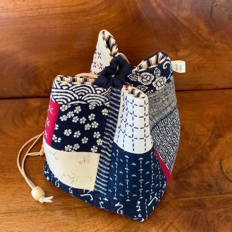 Diy Rice Bags, Boro Stitching, Rice Bag, Japanese Knot Bag, Port Townsend, Japanese Bag, Japanese Quilts, Creative Accessories, Project Bags