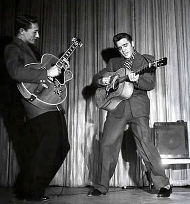 In 1956 Elvis Presley failed to capture the interest of audiences and critics when he performed at the New Frontier Hotel and Casino. Enya Music, Scotty Moore, Rockabilly Music, Rock And Roll History, Sun Records, Young Elvis, Famous Actors, Elvis Presley Photos, Buddy Holly