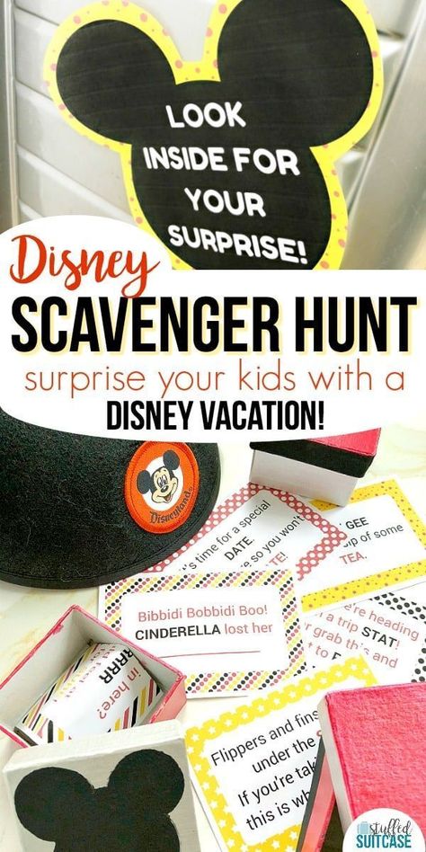 Disney Scavenger Hunt, Surprise Disney Trip Reveal, Disney Vacation Surprise, Disney Trip Reveal, Disney Trip Surprise, Disney Reveal, Disney Surprise, Scavenger Hunt Clues, Disney World Vacation Planning