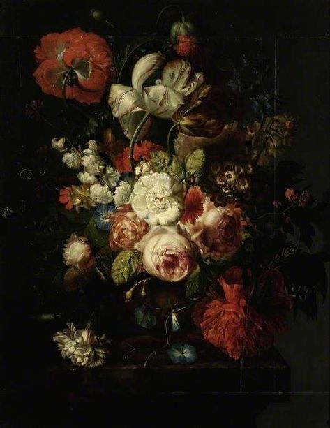 Jan Van Huysum, A Vase Of Flowers, Ashmolean Museum, Baroque Painting, Moody Art, Rennaissance Art, Vase Of Flowers, Still Life Flowers, Baroque Art