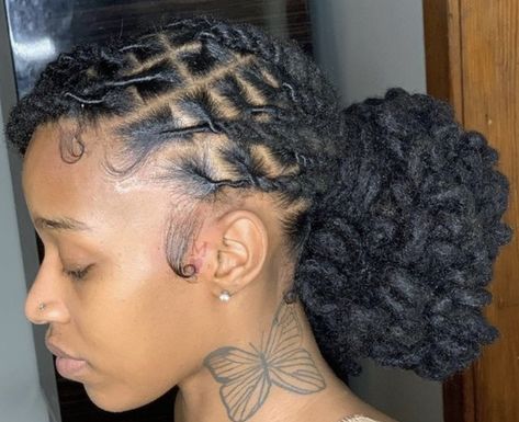 Dreadlock Ponytail Black Women, Dreadlock Birthday Hairstyles, 2 Ponytails With Locs, Loc Styles Low Ponytail, Cute Hairstyles For Dreadlocks, Loc Hairstyles Bun, Hairstyle For Dreadlocks, Two Ponytails With Locs, Low Bun Locs Hairstyles