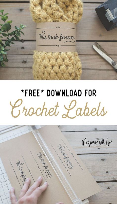 Free Download for Crochet Labels - This Took Forever Tags - Free Printable - Megmade with Love Crochet Labels, Craft Label, Crochet Dishcloth, Craft Fair Displays, Labels Printables Free, Crochet Business, Crochet Goodies, Crochet Dishcloths, Craft Show Ideas