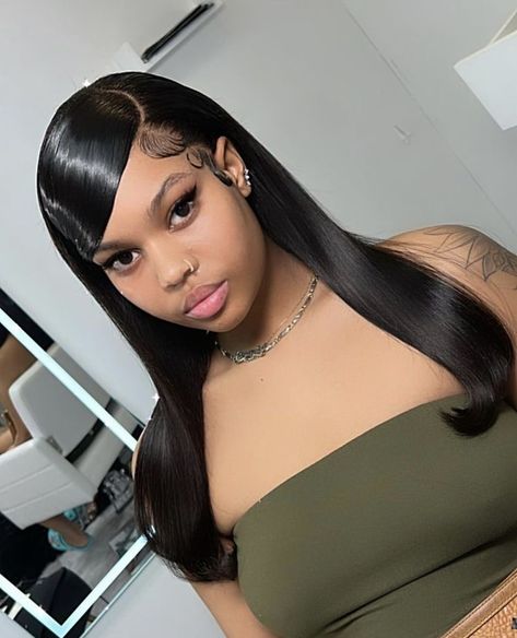 Sew In Hairstyles, Dope Hairstyles, Hair Ponytail Styles, Ponytail Styles, Front Lace Wigs Human Hair, Baddie Hairstyles, Wig Styles, Black Girls Hairstyles, Aesthetic Hair